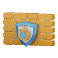 3d Rendern Firewall Sicherheit isoliert nützlich zum Technologie, Programmierung, Entwicklung, Kodierung, Software, Anwendung, rechnen, Server und Verbindung Design Element png