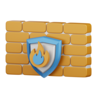 3d rendering firewall security isolated useful for technology, programming, development, coding, software, app, computing, server and connection design element png