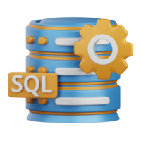 3d Renderização sql isolado útil para tecnologia, programação, desenvolvimento, codificação, Programas, aplicativo, Informática, servidor e conexão Projeto elemento png