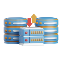 3d tolkning databas isolerat användbar för teknologi, programmering, utveckling, kodning, programvara, app, datoranvändning, server och förbindelse design element png