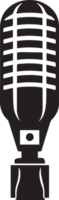 Jahrgang Mikrofon Logo im eben Linie Kunst Stil png