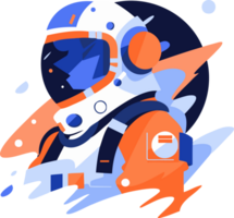 Hand Drawn astronaut in flat style png