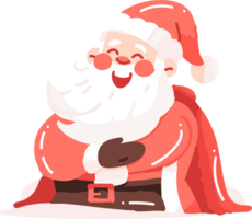 Hand Drawn Happy Santa character in flat style png