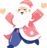 mão desenhado feliz santa personagem dentro plano estilo png