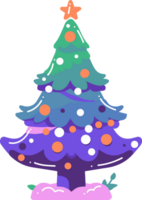 Hand Drawn christmas tree in flat style png