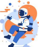 hand- getrokken astronaut in vlak stijl png