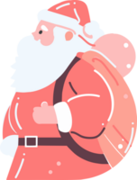 Hand gezeichnet glücklich Santa Charakter im eben Stil png