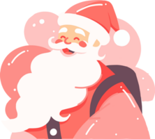 Hand Drawn Happy Santa character in flat style png