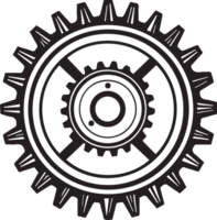 mechanic or engineer logo in flat line art style png
