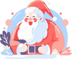 Hand Drawn Happy Santa character in flat style png