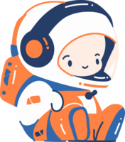 Hand Drawn astronaut boy in flat style png