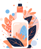 Hand Drawn cosmetic bottle set in flat style png