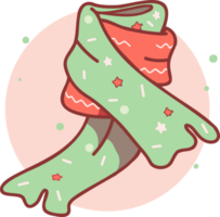 Hand Drawn christmas scarf in flat style png