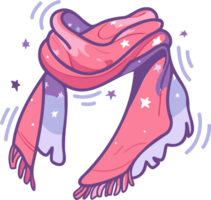 Hand Drawn christmas scarf in flat style png