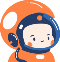 mano disegnato astronauta ragazzo nel piatto stile png