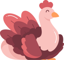 Hand Drawn thanksgiving turkey in flat style png