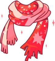 Hand Drawn christmas scarf in flat style png