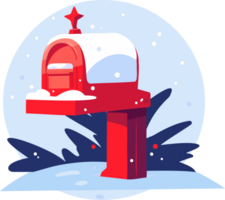 Hand Drawn Christmas mailbox in flat style png