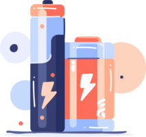 Hand Drawn energy storage battery in flat style png