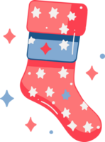 mão desenhado Natal santa meias dentro plano estilo png