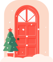 main tiré Noël porte dans plat style png