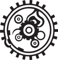 mecánico o ingeniero logo en plano línea Arte estilo png