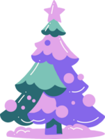 Hand Drawn christmas tree in flat style png