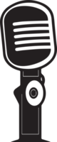 ancien microphone logo dans plat ligne art style png