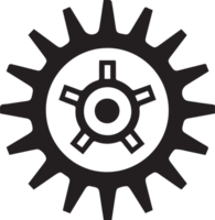 Mechaniker oder Ingenieur Logo im eben Linie Kunst Stil png