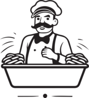 Masculin chef logo dans branché et minimal style png