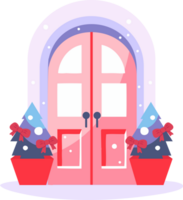 Hand Drawn Christmas door in flat style png