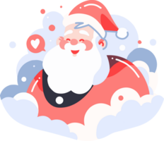 mão desenhado feliz santa personagem dentro plano estilo png