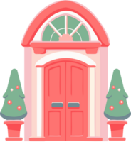 Hand Drawn Christmas door in flat style png