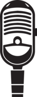 Jahrgang Mikrofon Logo im eben Linie Kunst Stil png