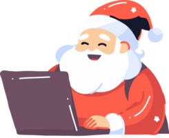 Hand Drawn Happy Santa character in flat style png