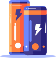 Hand Drawn energy storage battery in flat style png