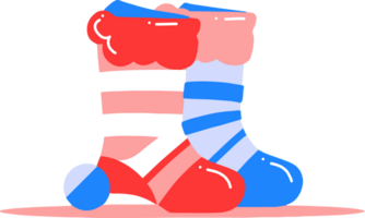 Hand Drawn Christmas santa socks in flat style png