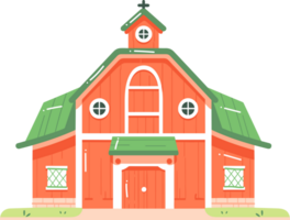 Hand Drawn barns and farms in flat style png