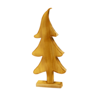 Wooden conifer tree figurine digital illustration watercolor style. Spruce Christmas symbol, wooden toy hand drawn. Element for design invitation, card, new year design, print. png