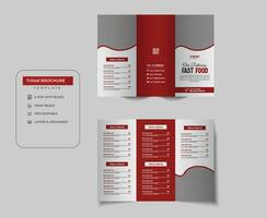 Creative Restaurant Food Service Trifold Menu Brochure Design Template vector