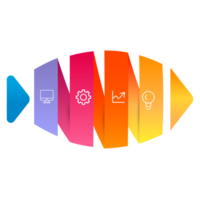 Infographic business fish bone chart to present data, progress, direction png