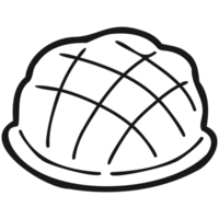 isolate black and white bakery melon bread png