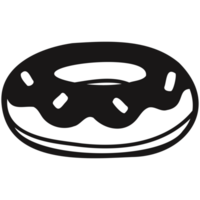 isolate black and white bakery donut png
