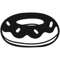 aislar negro y blanco panadería rosquilla png