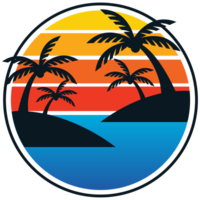 isolate summer beach logo elements png