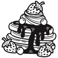 isolate black and white bakery strawberry png