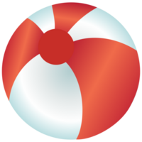 isolate summer red beach ball elements png