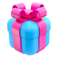 3d azul regalo caja icono png