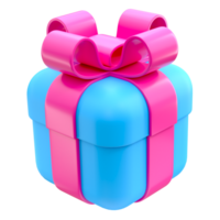 3d Blau Geschenk Box Symbol png