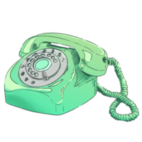 retro isolado telefone adesivo elemento png